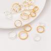 Anillo de cuentas redondas picadas con retención de color de oro de 14K hecho a mano diy anillo de cuentas de oro tonto anillo de encaje plateado de doble orificio