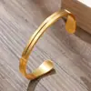 Venta caliente transfronteriza pulsera abierta en forma de C pulsera DW personalidad europea y americana ranura geométrica lisa de acero inoxidable pulsera