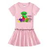 Verão 2023 Nova Roupa Infantil Coreana Vestido de Manga Curta Meia-manga Saia Plissada Fina de Bebê
