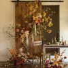 Cor de café de outono estilo retrô materiais florais materiais florais de casamento móveis macios atmosfera de outono adereços de casamento decorações flores artificiais
