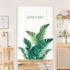 Cortina Separadora de Plantas Verdes Escandinava Moderna Decoración del Hogar Cortina de Tela Impermeable para Dormitorio Baño Colgante sin Perforaciones Cortina para Puerta de Cocina