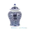 Porcelana Azul y Blanca de Jingdezhen Rojo Bajo Esmalte "Doble Felicidad" Tarro General Sala de Estar Boda Jarrón Adorno Decorativo Cerámica Regalo de Negocios