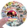 60 pegatinas de graffiti de tendencia personalizadas de belleza de ciudad de la costa de California transfronterizas nuevas pegatinas decorativas para teléfono móvil y computadora