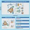 Papá Noel Vacaciones Bola de Cristal Vidrio Electrostático Ventana Decoración Pegatina Luna Pingüino Reno Muñeco de Nieve Azul