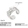 Mili Versátil Flor Noble Incrustada Circonio Acero Inoxidable Resistente al Color Moda de Gama Alta Conjunto de Anillos de Joyería para Mujeres