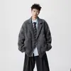 Chaqueta de Solapa de Lana Estilo Old Money para Hombre Otoño e Invierno Americana de Gama Alta Holgada Versátil Casual Chaqueta Corta