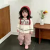 Calças Leopardo Doces e Fashion de Início de Primavera Estilo Coreano para Meninas, Calças Retas Soltas Estilosas e Calças Wide Leg para Bebês na Primavera e Outono