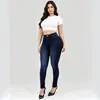 Comercio Exterior Amazon Transfronterizo Europeo y Americano Jeans Ajustados de Cintura Alta Alta Elasticidad para Mujer, Ajuste Delgado Jeans Ajustados Elásticos Venta al por Mayor