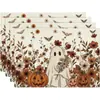 Manteles individuales de calabaza y fantasma de Halloween transfronterizos para decoración de fiestas en casa, manteles individuales y servilletas divertidos y aterradores de fantasma