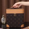 Bolsa de Cosméticos Transfronteriza para Mujer Multicapa Portátil de Gran Capacidad Elegante Cosmética Portátil Caja de Almacenamiento de Alta Gama con Espejo