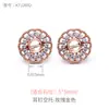 Prata S925 Japonês e Coreano Topázio Diamante Configurações de Brinco Acessórios Ouro 18K Pedra Preciosa Redonda Brinco Materiais DIY