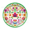 Bp040 Platos de Papel con Patrón de Fiesta Mexicana Set de Fiesta Navideña para 8 Personas Platos de Papel Desechables Decorativos