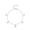 Pulseira com Pingente Redondo de Diamante Brilhante Estilo Coreano Elegante em Prata Esterlina 925, Joias de Design de Moda Exquisite de Nicho