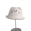 Nuevo Sombrero de Pescador de Moda con Borde Enrollado y Orejas de Gato Lindas para Mujer, Versátil, Casual, Cálido, a Prueba de Frío, Sombrero de Cubo de Moda