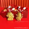 Nuevo Llavero de Oro Puro 999 Serie Dios de la Riqueza para Atraer Riqueza y Tesoro, Riqueza y Bendiciones Vienen a Colgante de Cuerda para Teléfono Móvil