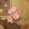 Le You Yi Peonía de 5 Cabezas en Color Otoñal Decoración del Hogar Flor Ins Ramo de Flores Mixtas de 7 Ramas Ramo para Fotografía Rosa Peonía Ramo Pequeño