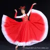 Dança de Abertura com uma Saia Longa e Fluida, Traje de Palco Moderno, Roupa para Performance de Canto Coral e Dança, Vestido Longo Feminino para Festa de Dança