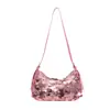 Cadena de Lentejuelas Texturizada Gran Capacidad para Mujer 2025 Personalizada Nueva Tendencia Otoño Moda Bolso de Hombro/Axila