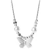 Collar Colgante Cuadrado de Cristal de Zirconia Incrustado de Mariposa, Tendencia de Moda Transfronteriza Europea y Americana, Joyería Sencilla de Nicho para Combinar