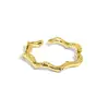 Anillo simple de cuerda trenzada estilo coreano minimalista con diseño de ola, fino, personalizado, moderno, de moda, nicho, anillo que no se decolora para mujer