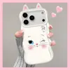 Capa de Celular Orelha de Gato Marie para Apple 17 Pro Max, Desenho Animado Fofo para iPhone 15, Suporte Duplo para 14, para Mulheres para 16