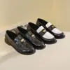 Zapatos de Mocasín sin Cordones Estilo Universitario con Punta Redonda, Otoño Retro, Hebilla Dorada, Tacones Gruesos y Suelas Gruesas, Mocasines Estilo Británico para Mujer