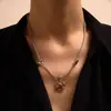 Collar de Caballo de Madera Estilo Old Money para Mujer, Diseño de Nicho de Alta Gama, Cadena Larga para Suéter para el Año del Caballo, Accesorios de Otoño e Invierno