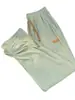 Pantalones Rectos Casuales de Verano de Seda de Hielo con Caída 2025 Pantalones Largos de Pierna Ancha Delgados para Hombre Sueltos Talla Extra Elásticos Pantalones Recortados