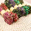 10m Corda de Cera Colorida Fita de Folha Folha de Salgueiro Rattan Feito à Mão DIY Adereços Decorativos para Headband Chapéu Folhas
