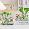 Florero Hidropónico de Cinco Vías del Dios de la Riqueza Adorno de Decoración para Escritorio de Oficina Contenedor para Arreglos Florales de Sala de Estar Florero del Dios de la Riqueza