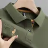 Camisa Polo de Manga Corta con Cuello para Hombre de Verano Holgada Bordada Casual Nueva Camiseta de Manga Corta Camiseta de Negocios