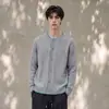 Suéter Cardigan Yizhi de Punto Trenzado Color Block Retro Otoño Invierno para Hombre Holgado Hombro Caído Anti-arrugas Adelgazante Manga Larga Ropa Exterior