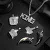 Popular Hip-Hop Hiphop Joyería Transfronteriza Europea y Americana Aleación Chapada en Oro Diamante Rey Corona de Rey Colgante Collar