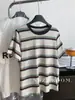 Nuevo Top Versátil Adelgazante de Estilo Coreano Casual Holgado para Primavera/Verano 2026, Camiseta de Manga Corta Rayada de Puntos de Marca de Moda Ins para Mujer