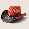 Sombrero de vaquero retro con bandera estadounidense, estilo occidental, para acampar al aire libre, con protección solar, de ala grande, Xunma, sombrero de mezclilla