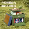 Caja de Almacenamiento para Camping al Aire Libre con Apertura Lateral, Caja Plegable Extra Grande para Camping con Tapa de Madera, Caja de Almacenamiento Organizador de Maletero con Tapa
