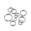 Anel Duplo de Aço Inoxidável Que Não Desbota Anel de Camada Dupla Acessórios para Joias DIY Mini Chaveiro Anel de Conexão Anel Duplo Pingente