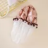 Gorro de Ducha de Doble Capa con Lazo, Gorro Impermeable y Anti-Manchas para Hombres y Mujeres, Gorro Secador de Cabello para Adultos, Cuidado del Cabello, Portátil para Viajes