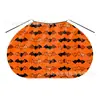 Capa Naranja de Halloween Hecha a Medida de Fábrica con Estampado de Fantasma y Calavera para Niños, Capa Original con Cordón para Niñas