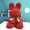 Dia dos Namorados Flor Rosa Coelho Flor de Sabão Flor Eterna Tanabata 520 Presente de Aniversário para Namorada Coelho Rosa