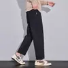 Pantalones cropped para hombre, nuevos pantalones casuales para hombre primavera y otoño 2026, algodón puro, corte recto holgado, para hombres menudos