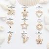 Pacote de Ouro 14K Acessórios de Micro Zircônia Estrela Lua Flor Amor Pingente diy Pulseira Colar Brincos Material de Pingente