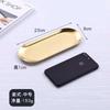 Prato para Lanches Estilo Japonês Zhenghang Prato para Pão Bolo Lanche Prato de Fundo Plano Estilo Coreano Aço Inoxidável Dourado Prato Oval para Churrasco