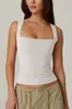 2025 Roupas Europeias e Americanas Moda de Rua Estilo Hottie Elegante Gola Quadrada Básica Slim Sem Mangas Colete Camisa Básica Feminina