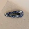Grampo de Cabelo Xadrez em Jeans Azul Estilo Coreano para Mulheres, Presilha Lateral para Mechas, Acessório de Cabelo de Moda de Alta Qualidade Bb Clip