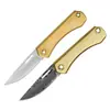 Mini Cuchillo Latón Acero Inoxidable Navaja Plegable Navaja Plegable de Alta Dureza Camping al Aire Libre Portátil Cuchillo para Frutas