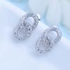 Brincos de tarracha com corrente e diamantes Jinse cobre cravejado zircônia estilo coreano corrente micro cravejado moda alta qualidade nicho joia de orelha para mulheres
