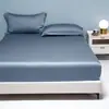 Sábana Bajera Ajustada de Tencel de Color Sólido, Pieza Única de Lyocell, Protector de Colchón Enfriador para Dormir Desnudo, Sábana de Cama de Cobertura Total, Ropa de Cama Antideslizante
