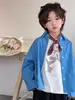 Camisa Colarinho Liso Estilo Coreano Outono 2026 para Meninos e Meninas, Camisa Patchwork Casual Versátil, Estilosa