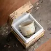 Juego de té de piedra de fuego azul y blanco, taza maestra, taza de té de cerámica rústica vintage, taza de té pintada a mano con diseño floral y de pájaros de tendencia nacional, artículo de regalo